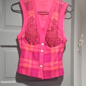 La Perla Pink and Purple Plaid Top